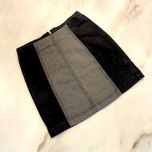 Free People Paneled Stretchy Denim Mini-Skirt